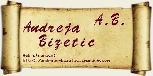 Andreja Bizetić vizit kartica
